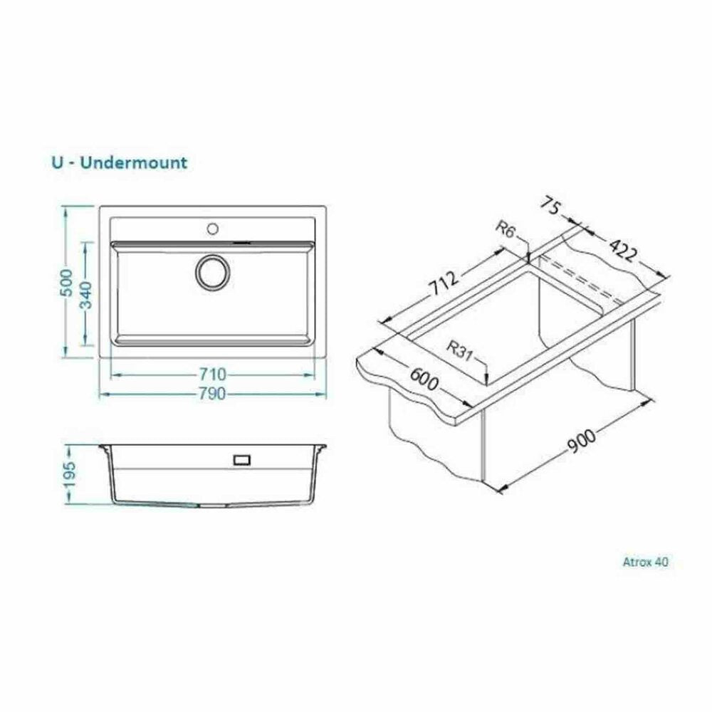 Чинкук композит Alveus Atrox 40 бежов 79x50 см