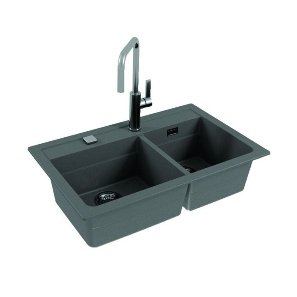 Alveus Atrox 50 Composite Sink Grey 79x50 cm