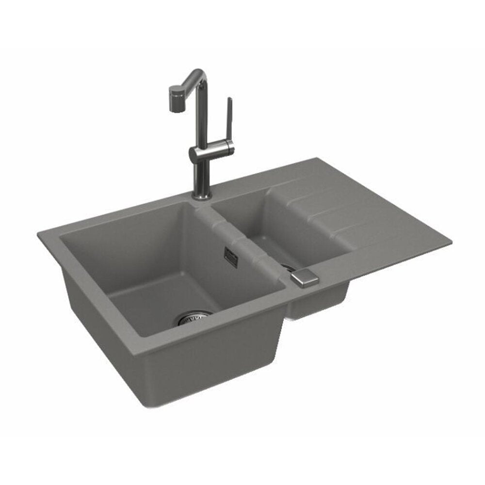 Чифтова мивка Alveus Cadit 70 сив 79x50 см