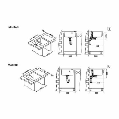 Alveus Formic 20 Composite Sink Grey 52x51 cm