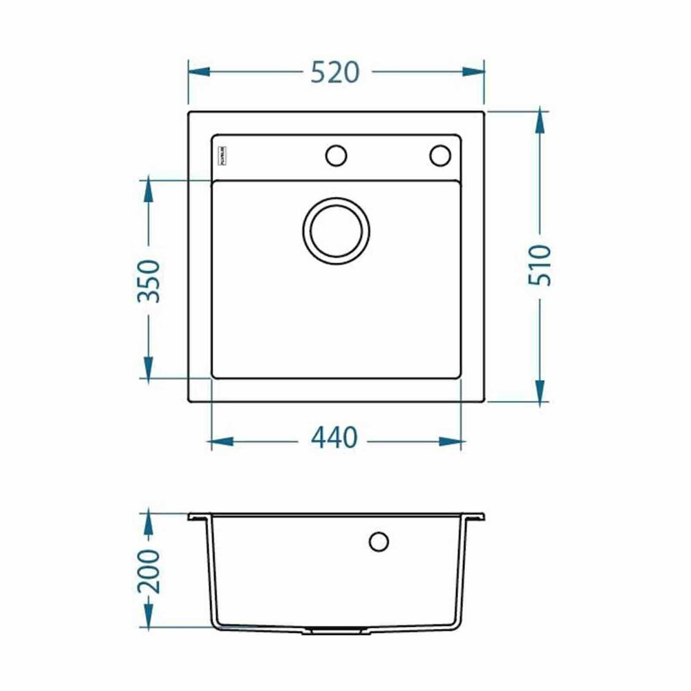 Композитна мивка Alveus Formic 20 Steel металически сив 52x51 см