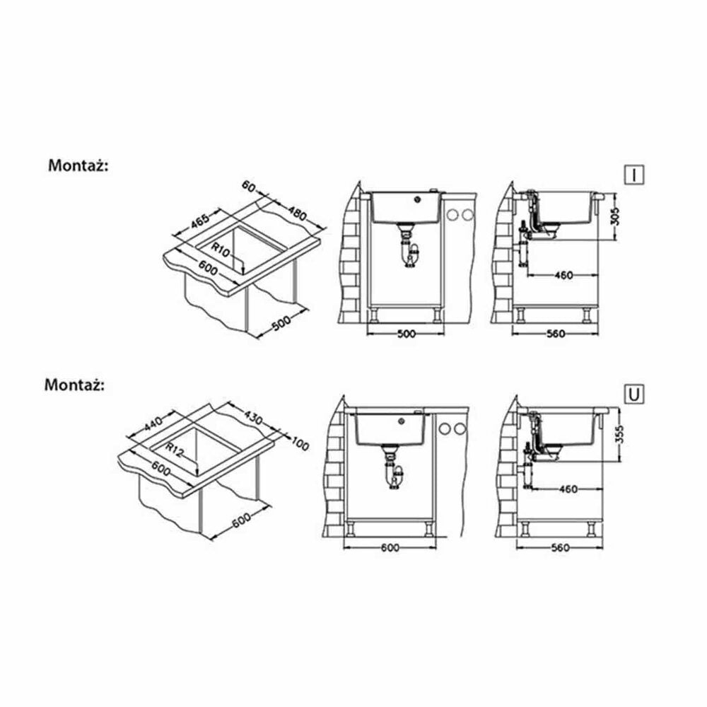 Композитна мивка Alveus Formic 20 Steel металически сив 52x51 см