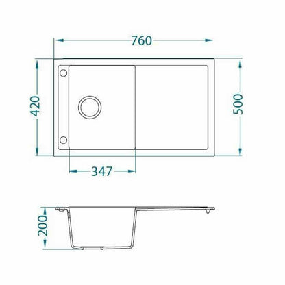 Композиционна мивка Alveus Formic 30 черна 76x50 см