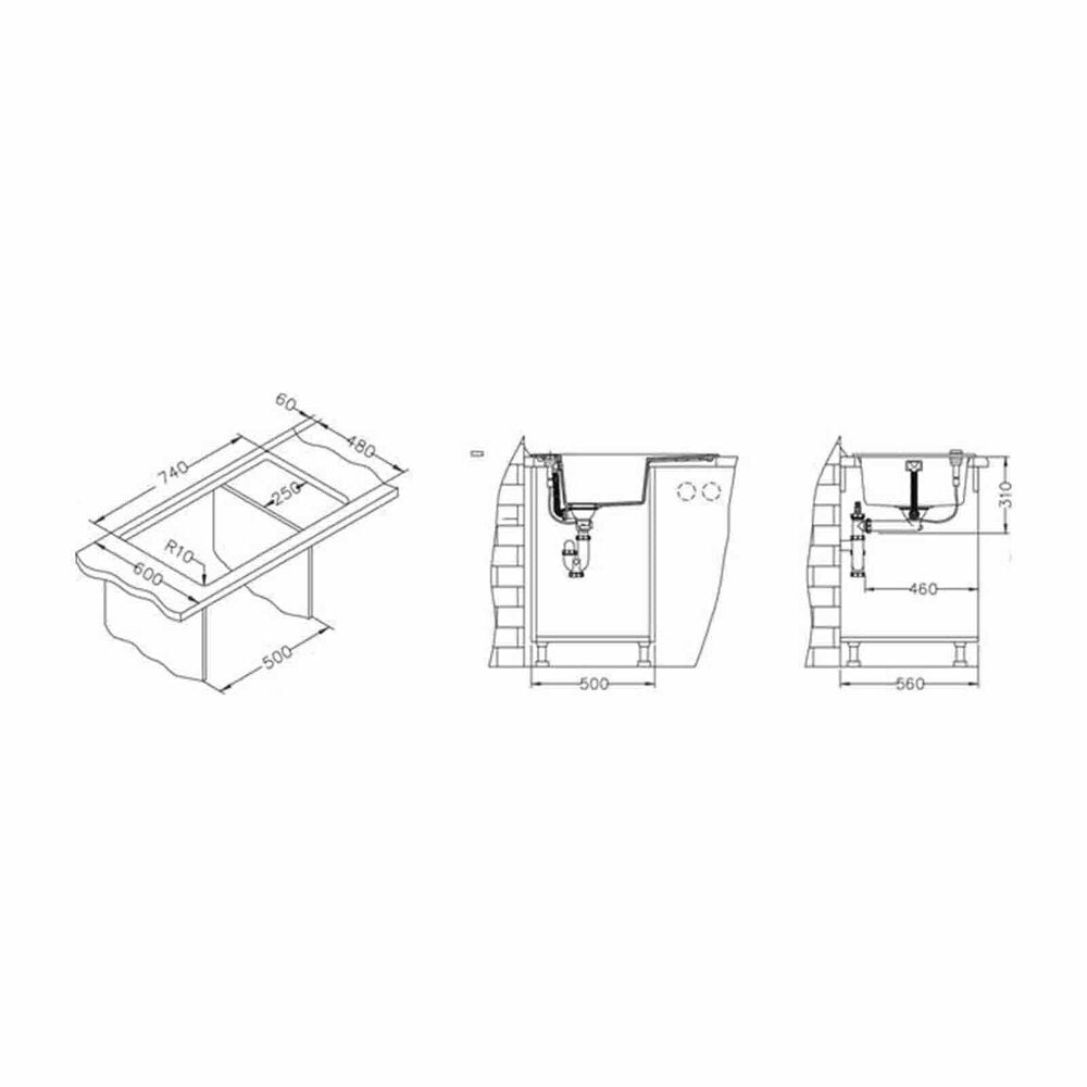 Композиционна мивка Alveus Formic 30 черна 76x50 см