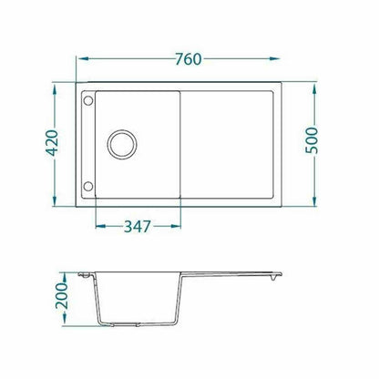 Chiувета Alveus Formic 30 Twilight черен метализиран 76x50 см
