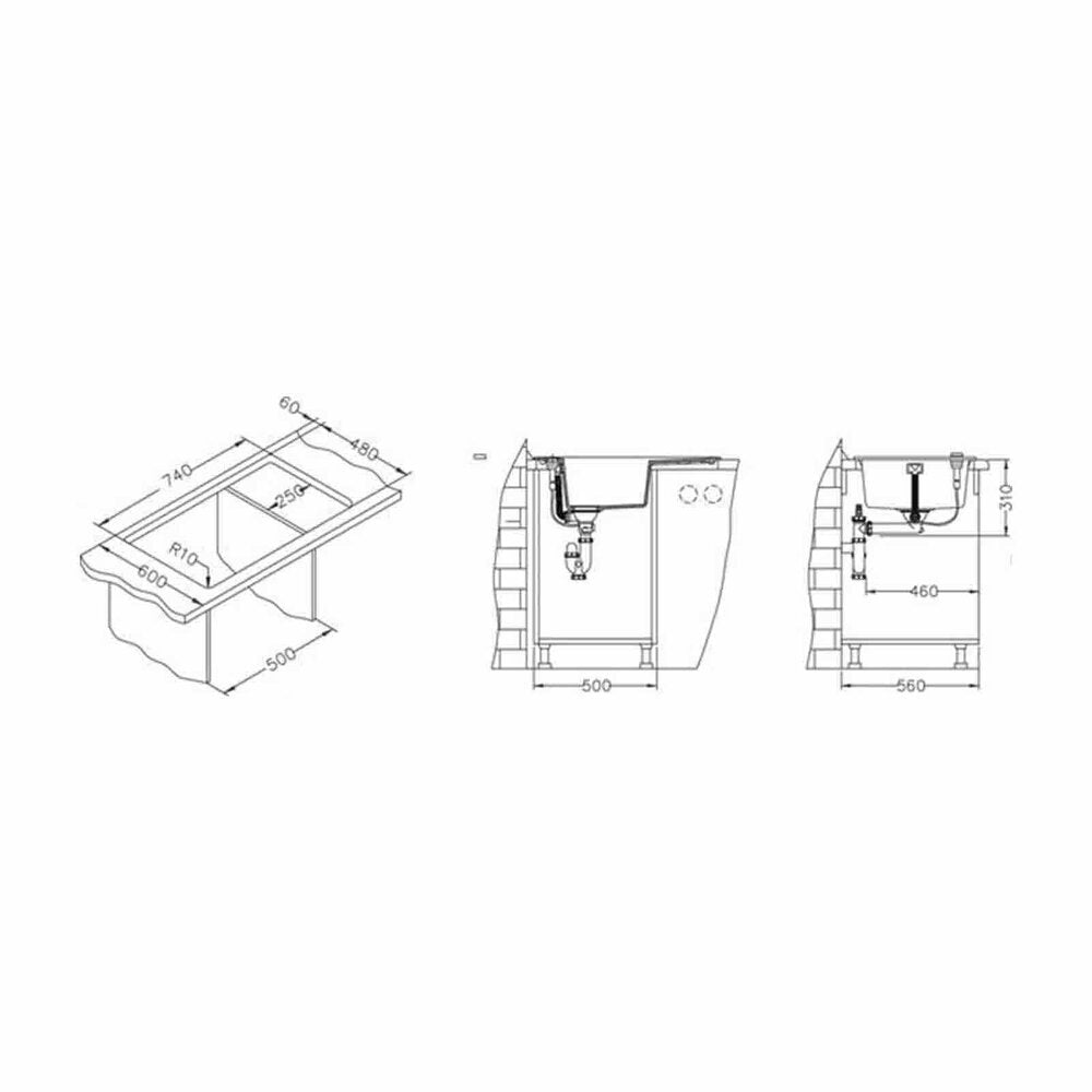Chiувета Alveus Formic 30 Twilight черен метализиран 76x50 см