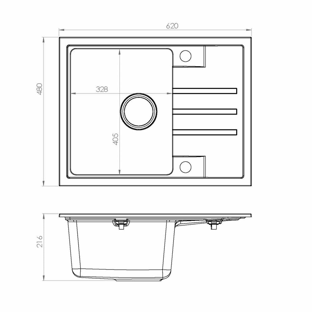 Alveus Intermezzo 30 Composite Sink Beige 62x48 cm