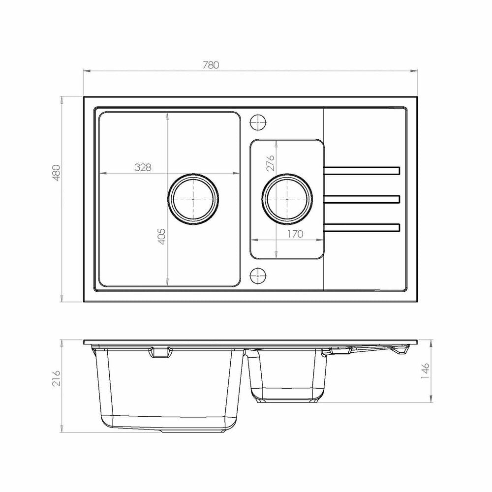 Композитна мивка Alveus Intermezzo 70 бяла 78x48 см
