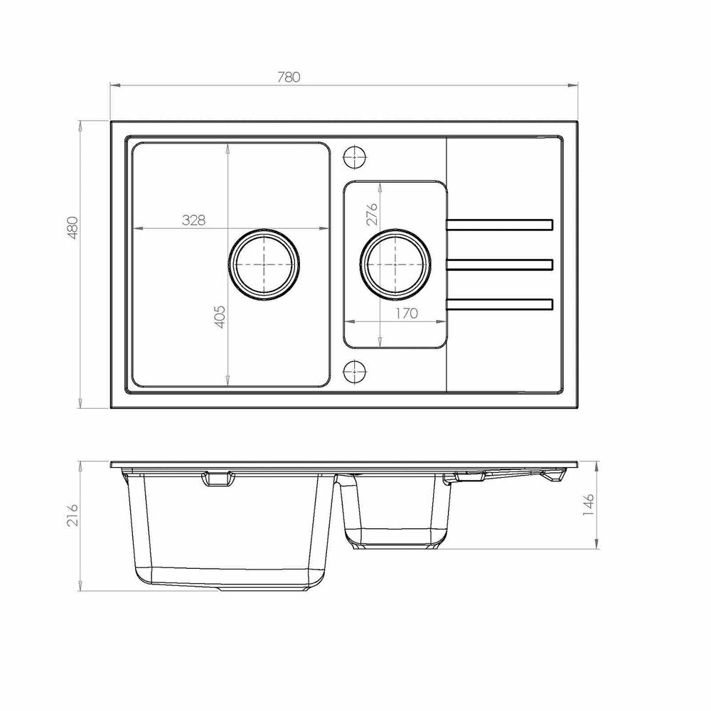 Alveus Intermezzo 70 Composite Sink Beige 78x48 cm