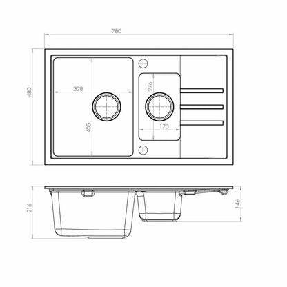 Alveus Intermezzo 70 Composite Sink Beige 78x48 cm