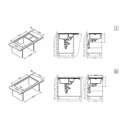 Alveus Intermezzo 70 Composite Sink Beige 78x48 cm