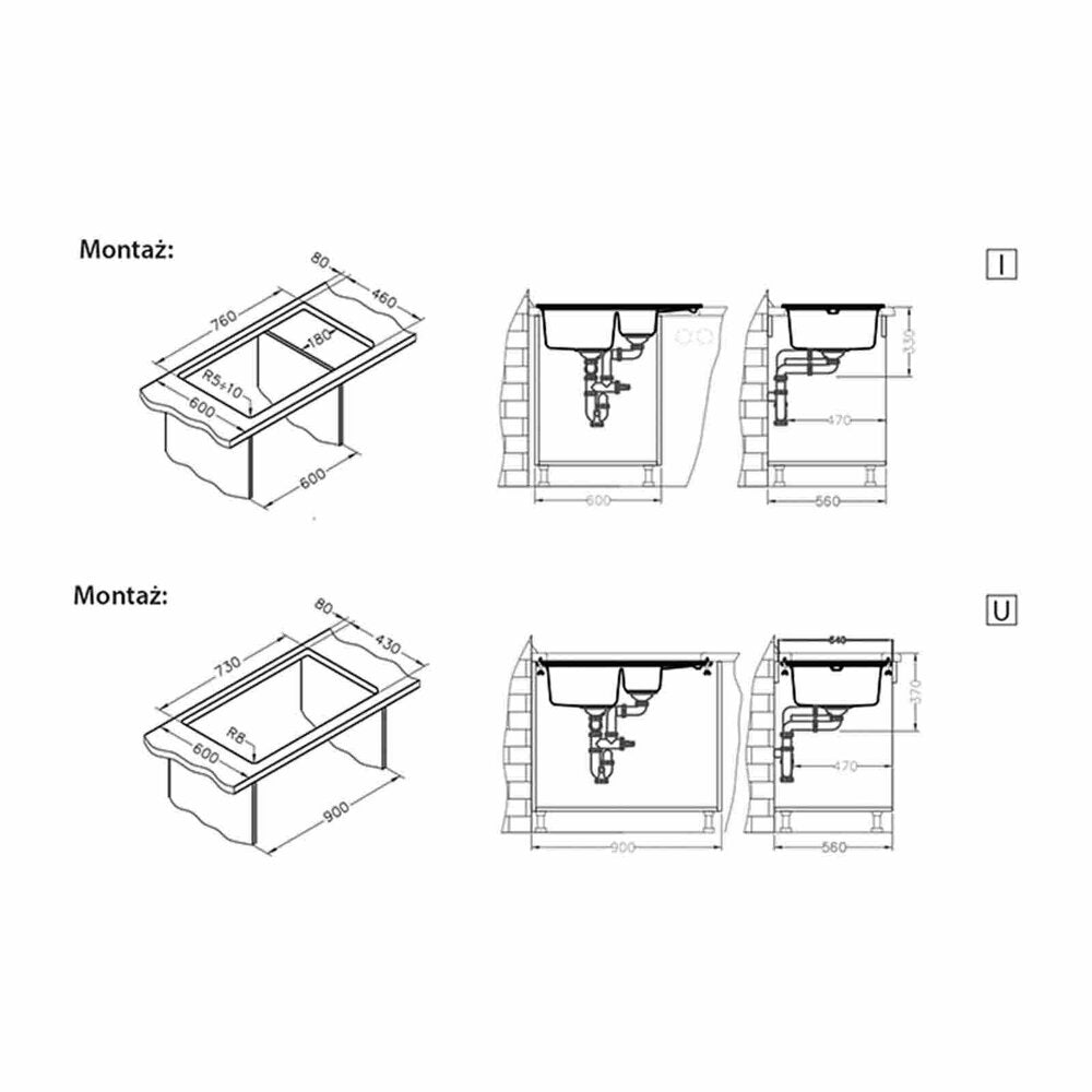 Alveus Intermezzo 70 Black Composite Sink 78x48 cm