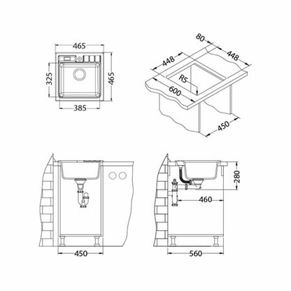 Кухненска мивка Alveus Niagara 20 бяла 47x47 см