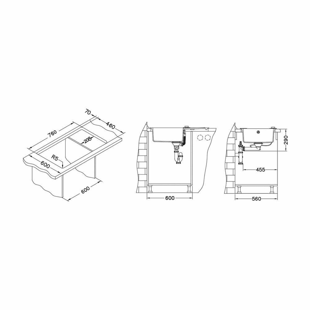 Композиционна мивка Alveus Rock 130 бежова 78x48 см