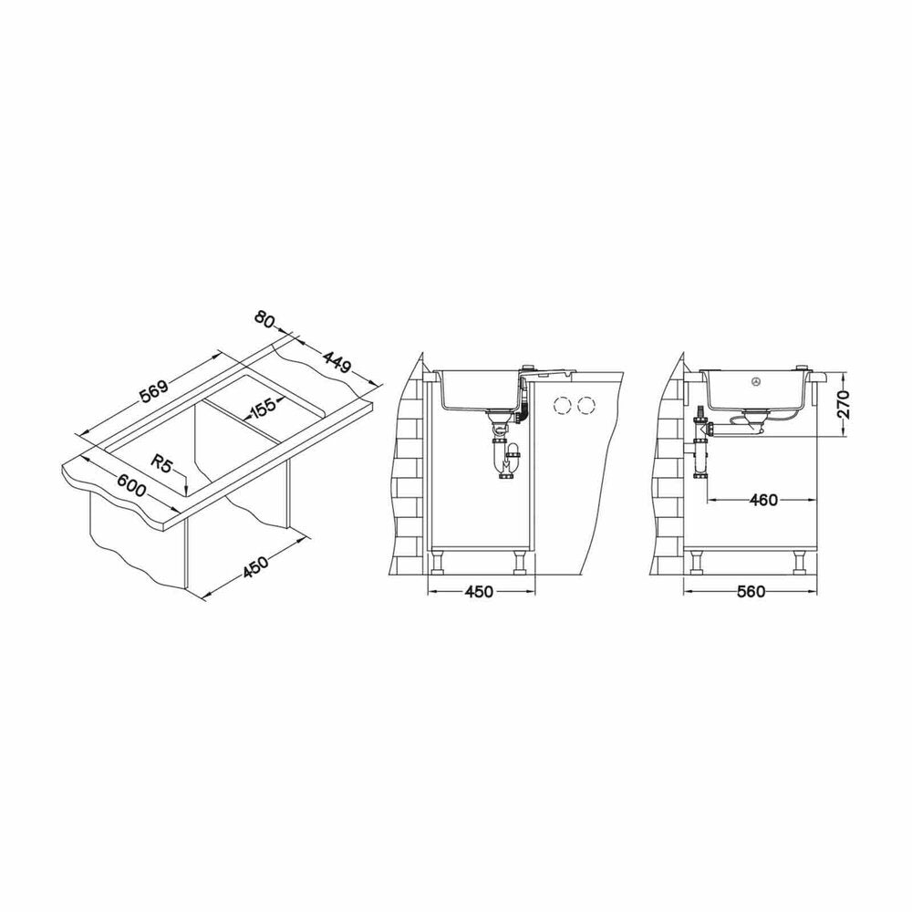 Композиционна мивка Alveus Rock 30 бяла 60x48 см