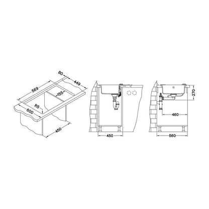 Чиувета от композит Alveus Rock 30 черна 60x48 см