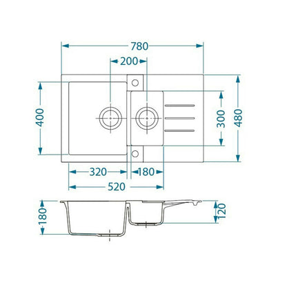 Композитна мивка Alveus Rock 70 сива 78x48 см