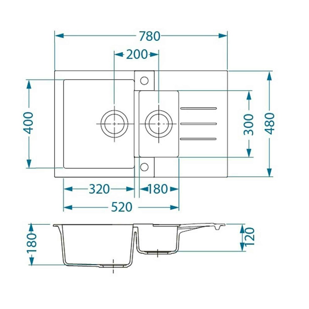 Стойка за мивка Alveus Rock 70 черна 78x48 см