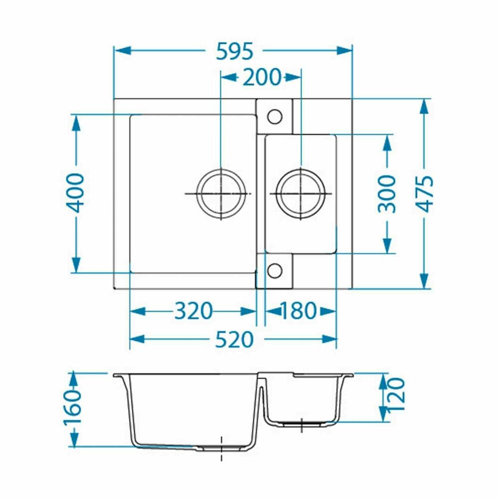 Композиционна мивка Alveus Rock 80 бяла 60x48 см