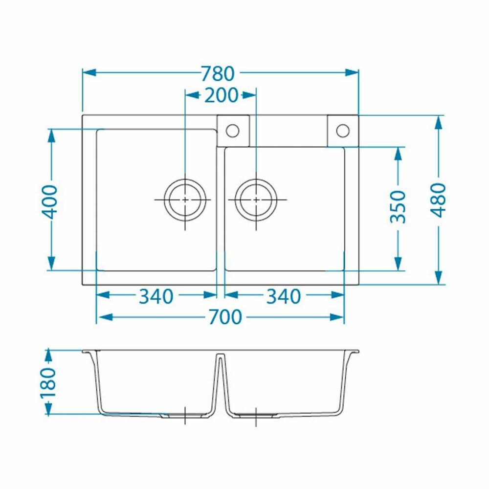 Alveus Rock 90 Composite Sink Black 78x48 cm