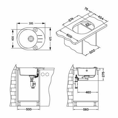 Композиционна мивка Alveus Roll 40 бяла 60x48 см