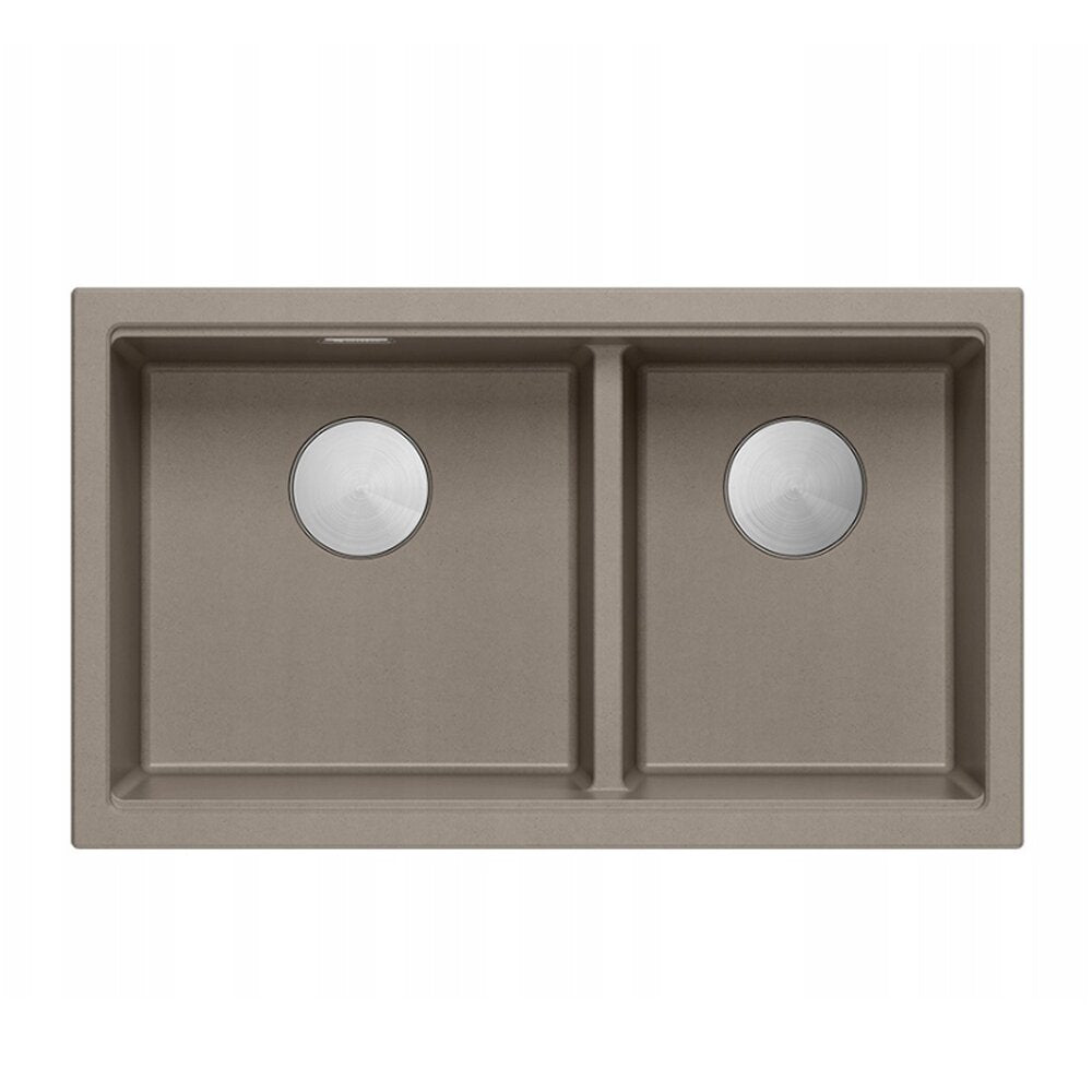 Вградена композитна мивка Quadron Logan 120 бежов soft taupe - инокс 76x45 cm