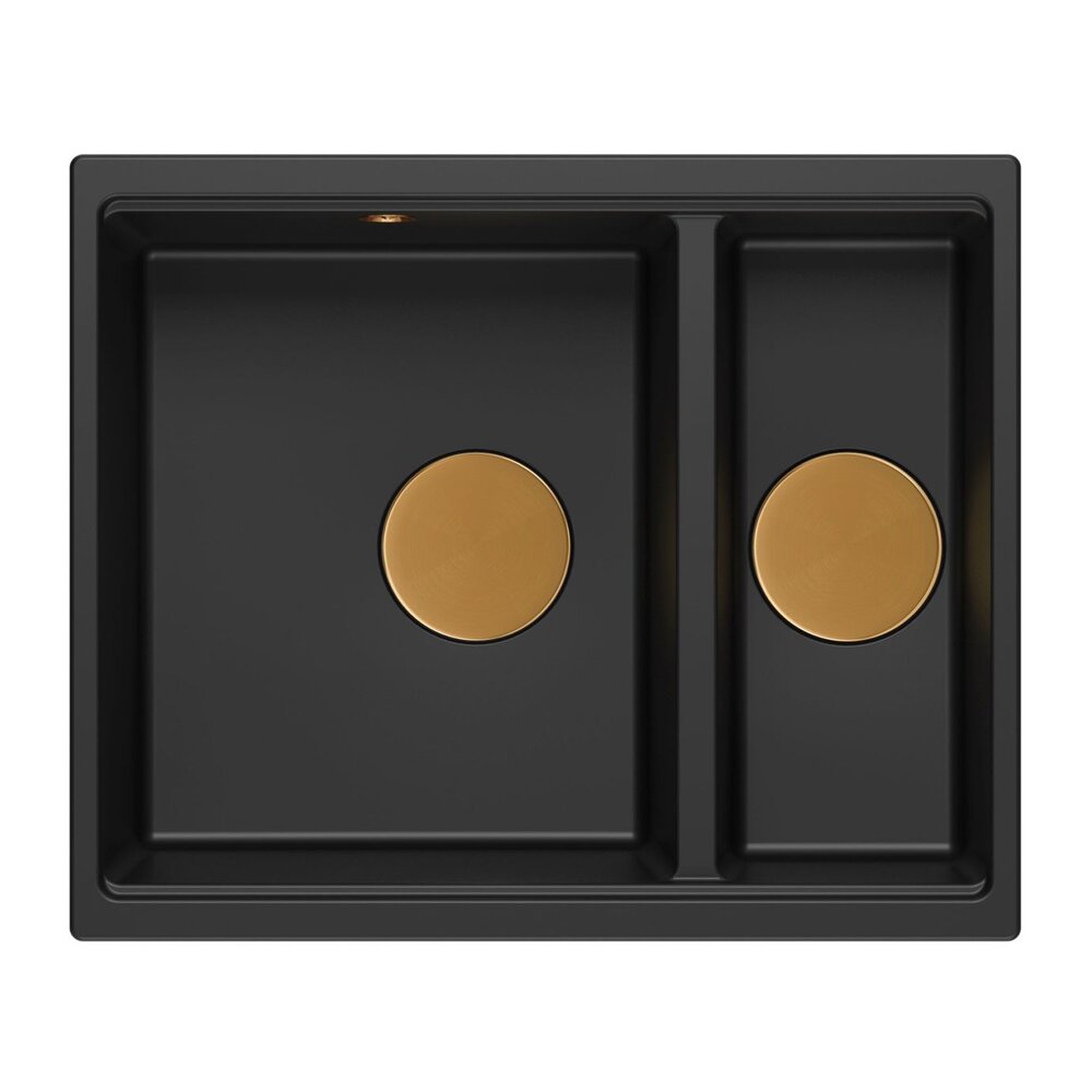 Вградена композитна мивка Quadron Logan 150 черен карбон - мед 56x46 cm