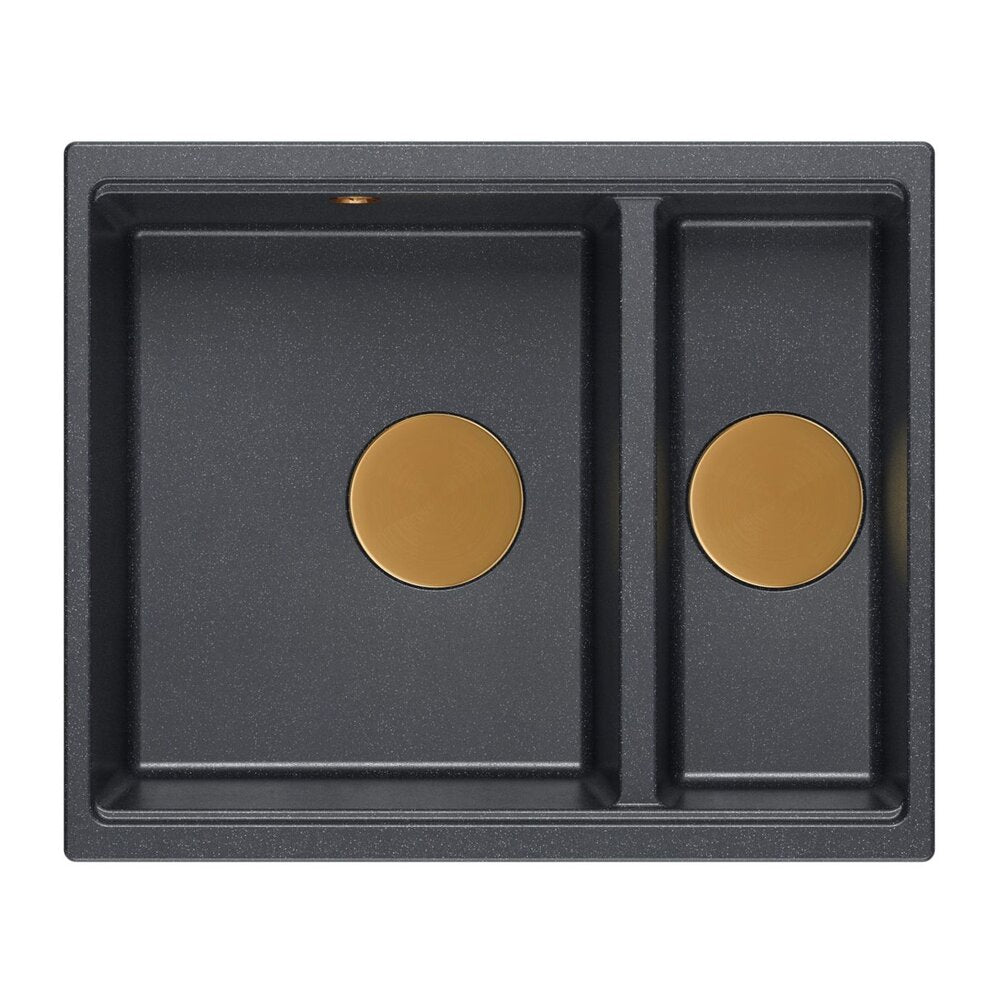 Вградена композитна мивка Quadron Logan 150 черен диамант - мед 56x46 cm