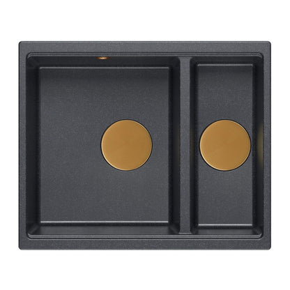 Вградена композитна мивка Quadron Logan 150 черен диамант - мед 56x46 cm