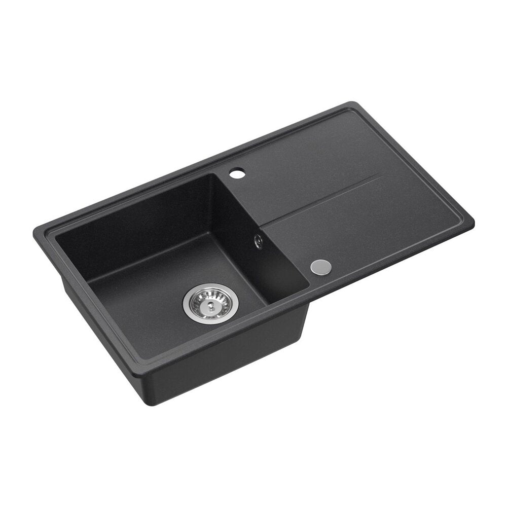 Вградена композитна мивка Quadron Pop Tony 111 черна точкова 78x45 cm