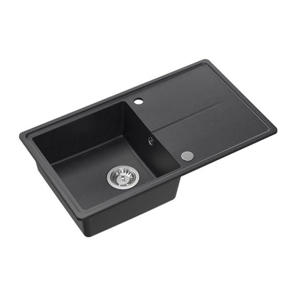 Вградена композитна мивка Quadron Pop Tony 111 черна точкова 78x45 cm