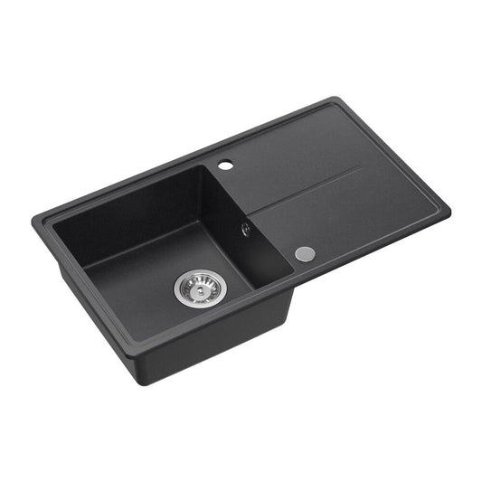Вградена композитна мивка Quadron Pop Tony 111 черна точкова 78x45 cm