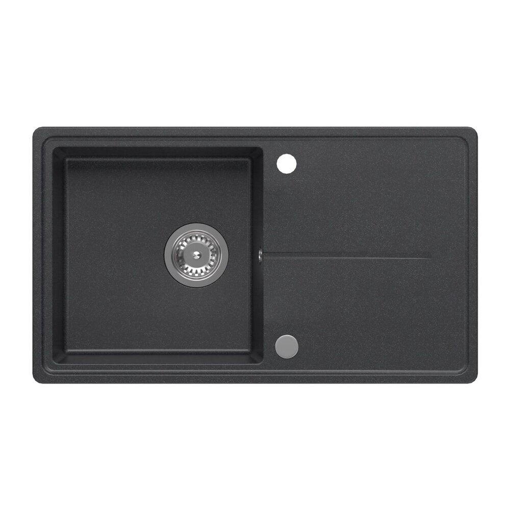Вградена композитна мивка Quadron Pop Tony 111 черна точкова 78x45 cm
