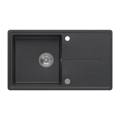 Вградена композитна мивка Quadron Pop Tony 111 черна точкова 78x45 cm