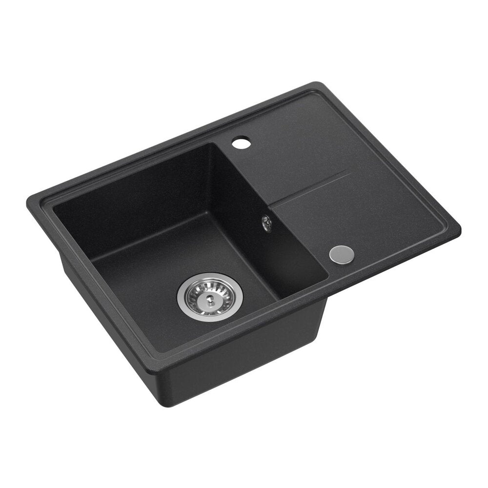Вградена композитна мивка Quadron Pop Tony 116 черна точкова 60x45 cm