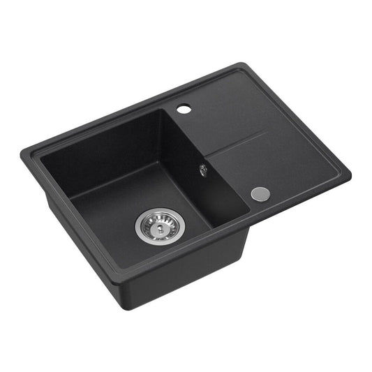 Вградена композитна мивка Quadron Pop Tony 116 черна точкова 60x45 cm