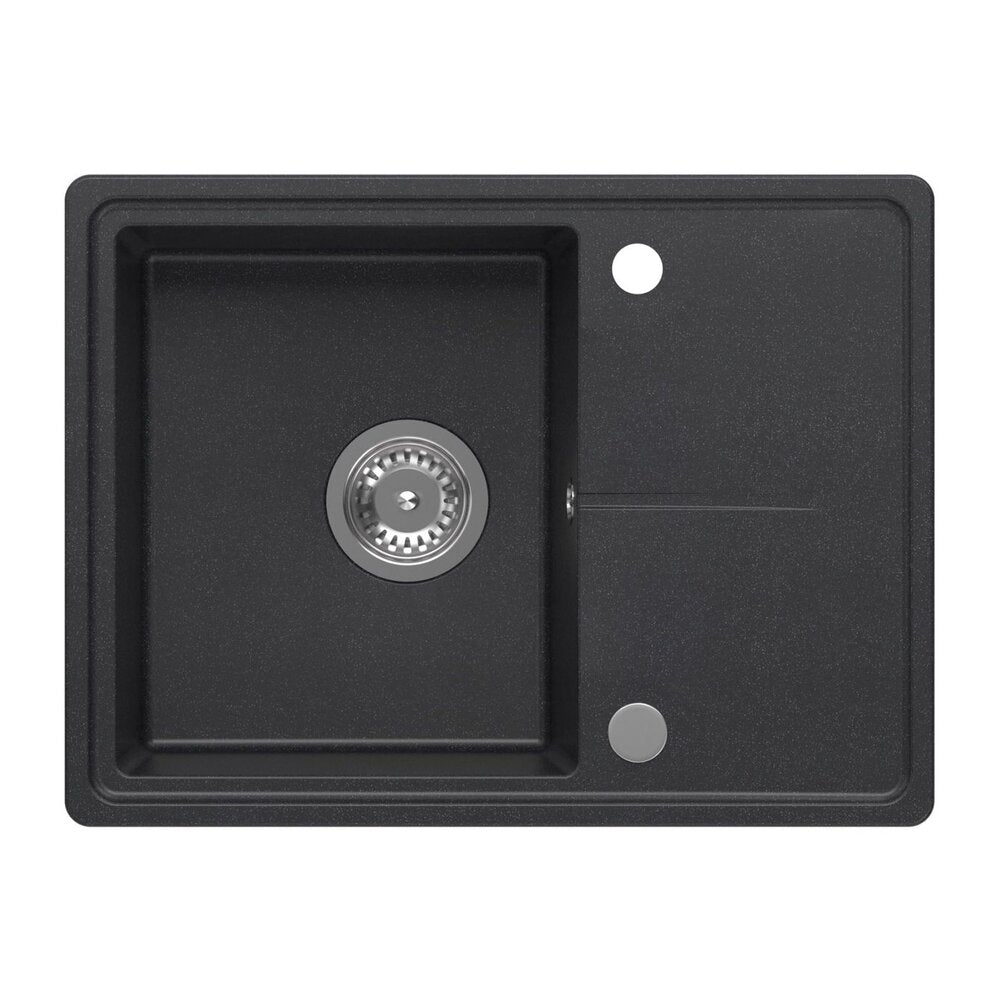 Вградена композитна мивка Quadron Pop Tony 116 черна точкова 60x45 cm