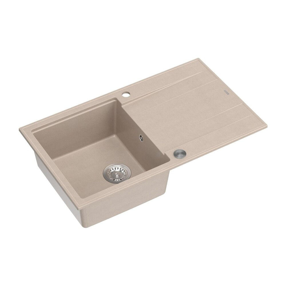 Вградена композитна мивка Quadron Unique Evan 111 бежова - инокс 86x50 cm