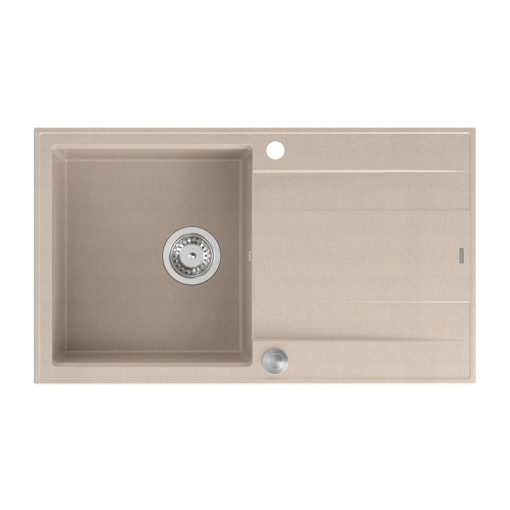 Вградена композитна мивка Quadron Unique Evan 111 бежова - инокс 86x50 cm