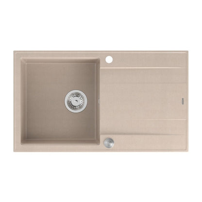 Вградена композитна мивка Quadron Unique Evan 111 бежова - инокс 86x50 cm