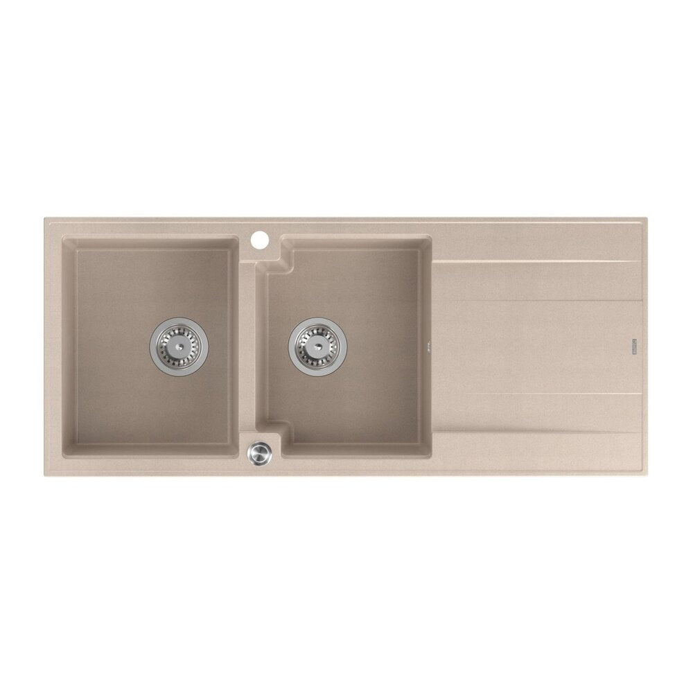 Вградена композитна мивка Quadron Unique Evan 121 бежова - инокс 116x50 cm