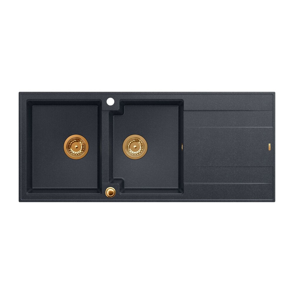 Вградена композитна мивка Quadron Unique Evan 121 черен диамант - мед 116x50 cm