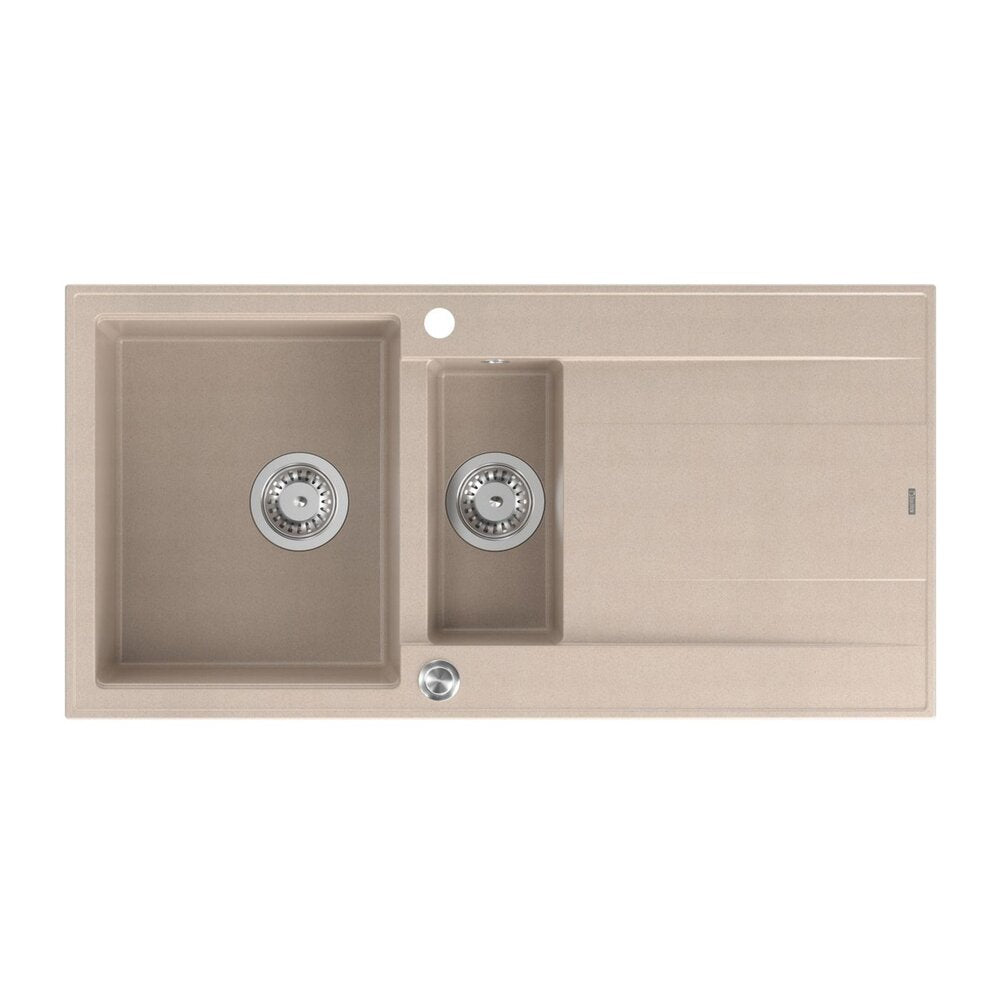 Вградена композитна мивка Quadron Unique Evan 156 бежова - инокс 100x50 cm