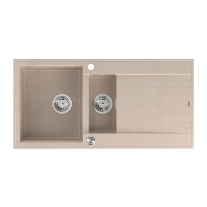 Вградена композитна мивка Quadron Unique Evan 156 бежова - инокс 100x50 cm