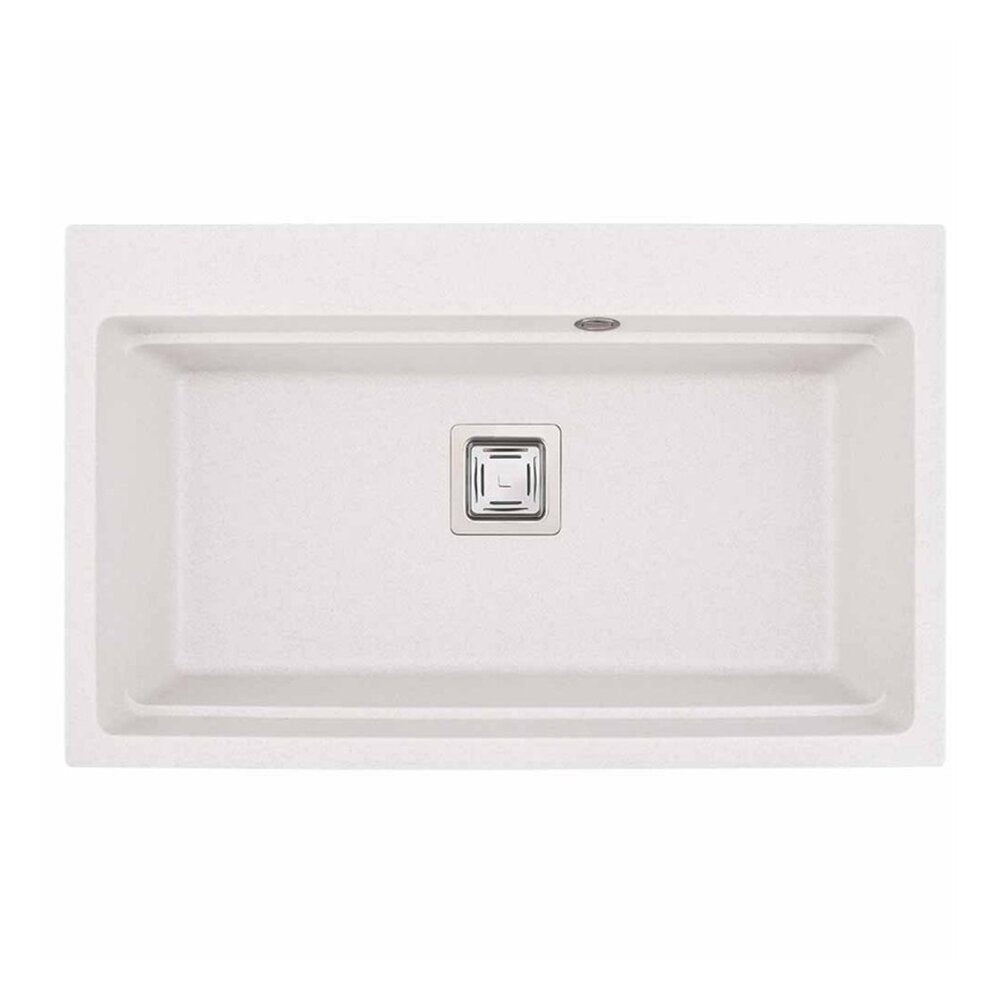 Композитна мивка Inter Ceramic, гранитно бяло покритие, 78x48 см