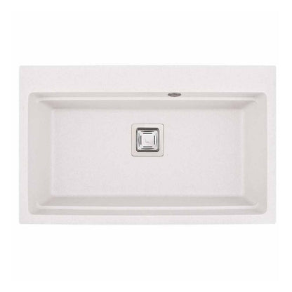 Композитна мивка Inter Ceramic, гранитно бяло покритие, 78x48 см
