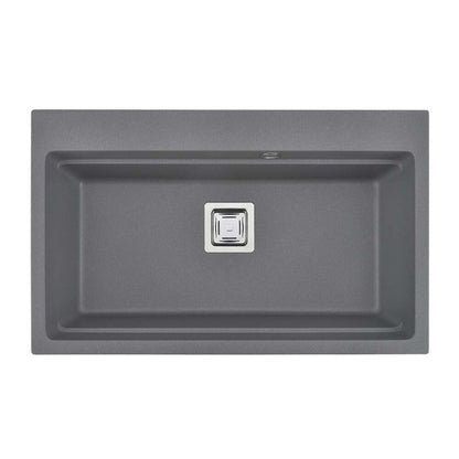 Композитна мивка Inter Ceramic с гранитен финиш сив 78x48 cm
