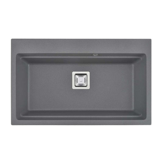 Композитна мивка Inter Ceramic с гранитен финиш сив 78x48 cm