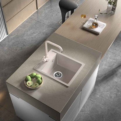 Мивка композит Inter Ceramic гранитен финиш сив пясък 40x50 см с отвор за батерия