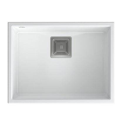 Композитна мивка под плот Quadron Unique David 50 бяла - инокс 55x42 см
